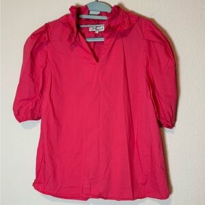Ruffle Collar Pink Women’s Blouse